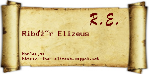 Ribár Elizeus névjegykártya